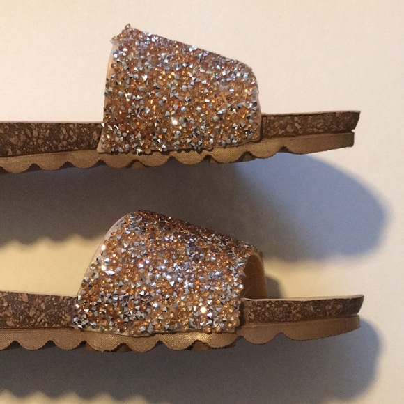 Forever Women's Glitter Cork Slides - Size 6-1/2 - Picture 9 of 14